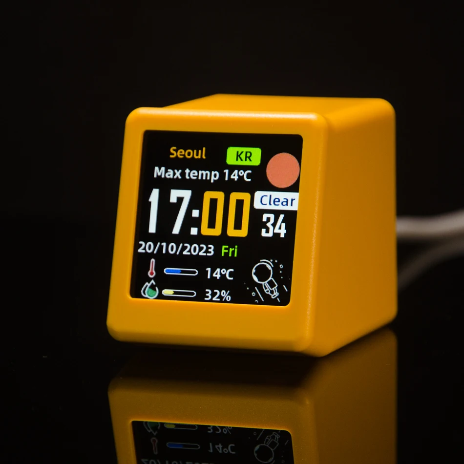 GeekMagic Smalltv-Ultra Günstiger Smart-Geschenk-Desktop-Bettwecker WLAN-Wettervorhersagestation Fotoalbum mit GIF-Animation Tech-GIF Image