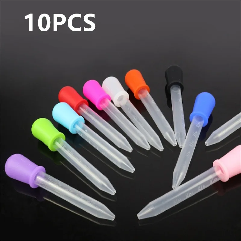 5/10PCS Zufällige Farbe 5ml Silikon Auge Ohr Pipette Dropper Pipette Schule Labor Experiment Liefert Dropper Fütterung medizin Flüssigkeit Image