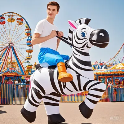 Aufblasbarer Zebra-Kostümanzug für Erwachsene, Cosplay für Partys, Weihnachts-Halloween-Geschenke Image