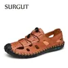 SURGUT Herren-Sandalen, 2022, Sommer, neue rutschfeste Ledersandalen, weiche Hausschuhe, Zapatos, flach, für Herren, Freizeitschuhe, Alias, Größe 48