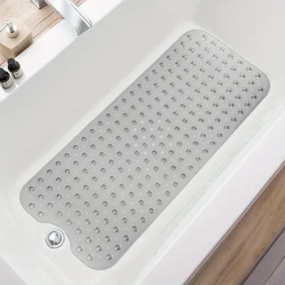 Bathroom Anti Slip Mat PVC Bathtub Mat with Drainage Hole and Suction Cup Safety Anti Slip Bath Mat Household Carpet Bathroom