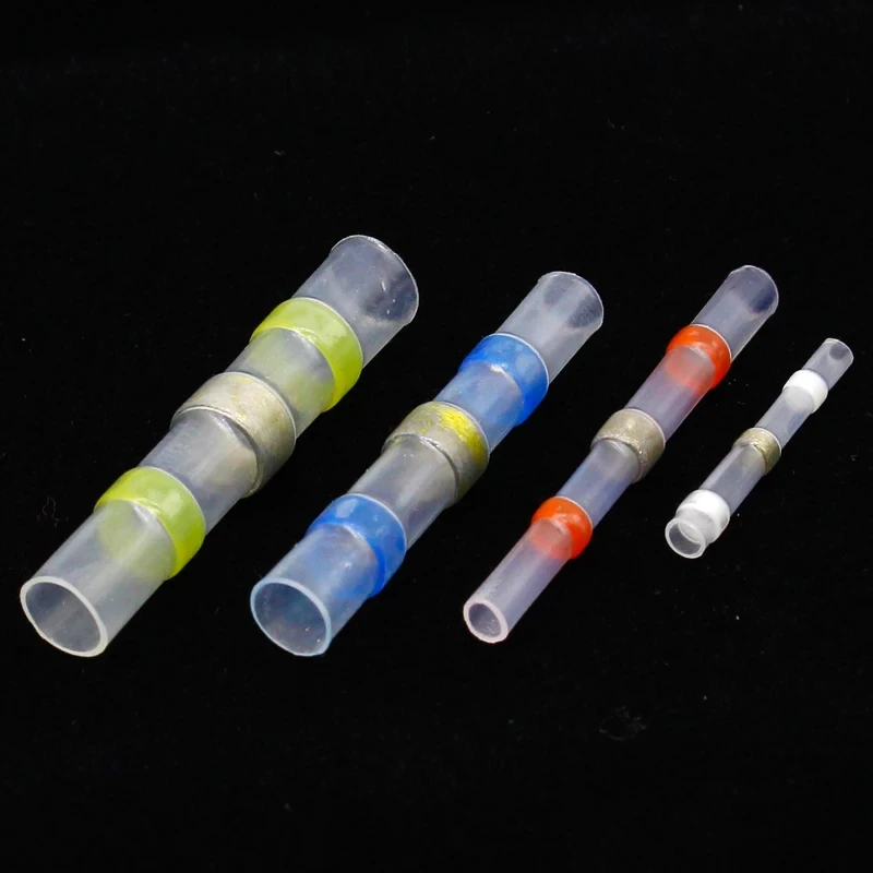 50 Stück wasserdichter, versiegelter Schrumpfschlauch AWG12-10 AWG16-14 AWG22-18 AWG26-24 gelb blau rot geschweißter Leitungsverbinder termina Image
