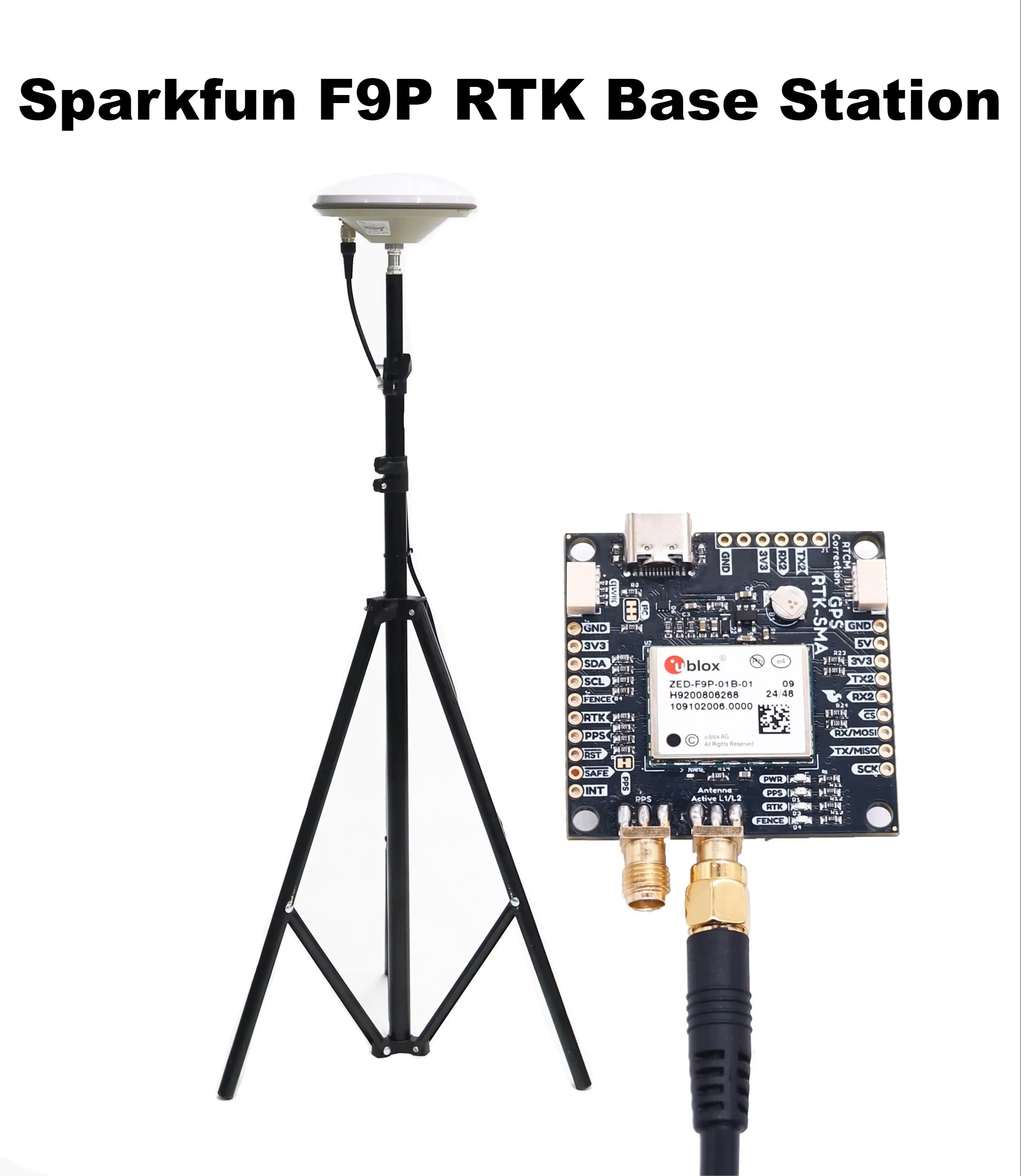 Happy SparkFun GPS RTK2 Board ZED F9P Qwiic Hochpräzises UAV GNSS-Serie Ardupilot Pixhawk PX4 FPV AutoPilot Flugsteuerung