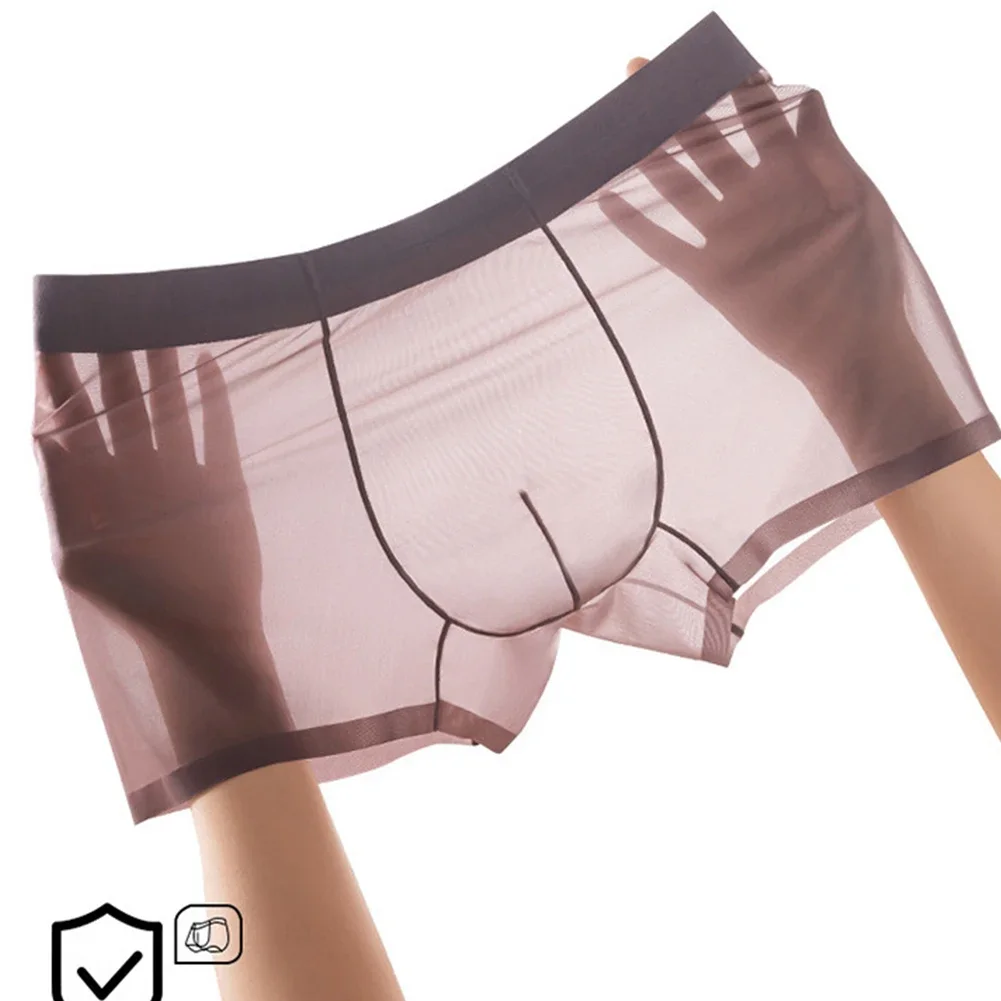 Sexy Dessous für Herren, durchsichtige Höschen, Boxershorts, Unterwäsche, ultradünne Shorts, atmungsaktive Unterhose, elastische Badehose, Schlüpfer Image