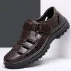 Sommersandalen für Herren, luxuriöse Leder-Freizeitschuhe, 2025, bequeme Outdoor-Mode-Sandalen,