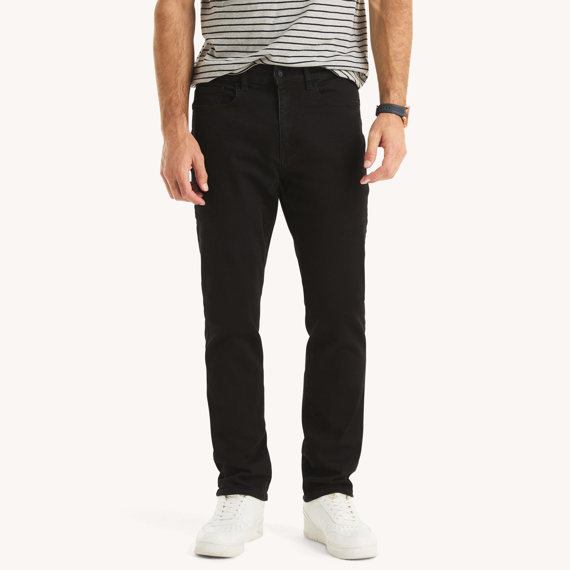 Nautica Men's Vintage Straight Stretch Denim 908 (Black Ink Wash), 32x32