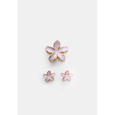 Stradivarius Pack of 3 floral hair clips Lilac OS