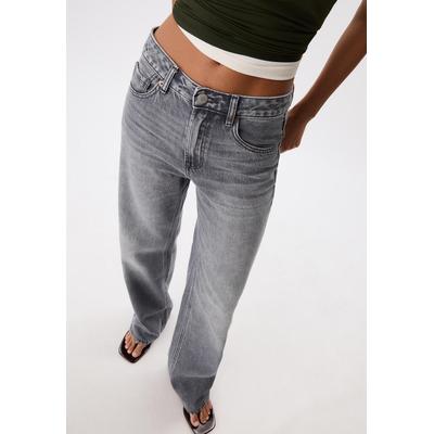 Stradivarius D92 straight wide-leg jeans DARK GREY DENIM WASH 12