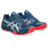Hallenschuh ASICS "GEL-POWERBREAK GS", Gr. 40, mako blau, weiß, Synthetik, sportlich, Schuhe, für Hallensport