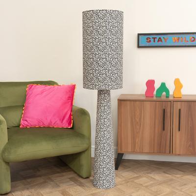 Leopard Print Full Fabric Midi Floor Lamp