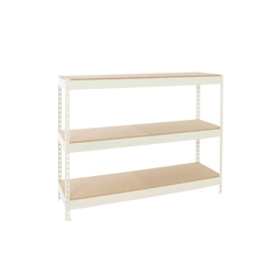 Proregal Schwerlastregal MID WOOD YETI THREE | HxBxT 150x150x75cm | Fachlast 400kg | Weiß Image