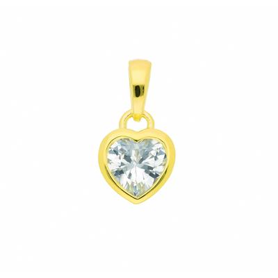 Herzkette ADELIA´S "Halskette - Herzkette mit Anhänger Herz mit Zirkonia aus 925", gold (vergoldet), Halsketten, Damen, Silber 925 (Sterlingsilber), Schmuckset mit bis 45 cm stufenlos verstellbarer 925 Silber Halskette Image