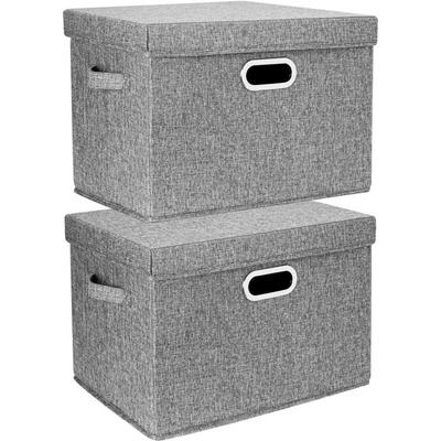 Große Aufbewahrungsbox aus Stoff mit Deckel und Griffen, faltbar, waschbar, Aufbewahrungsbehälter Image