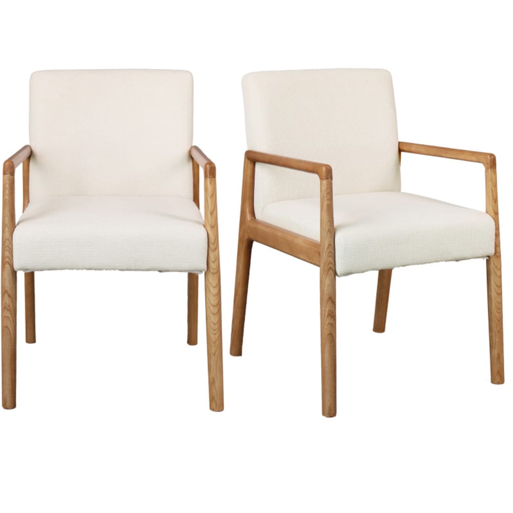 Set di 2 sedie da pranzo in frassino Trendy ecrù