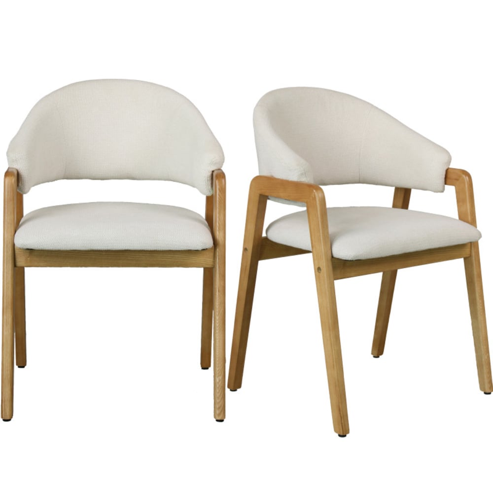 Set di 2 sedie in frassino naturale trendy écru