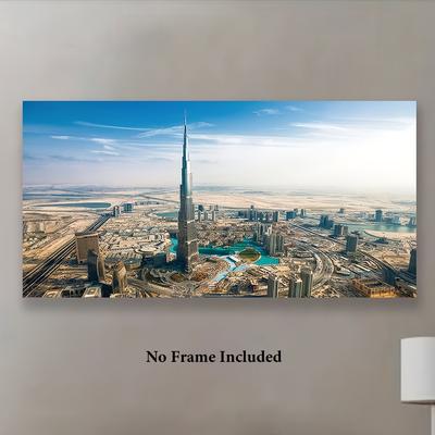 TEMU 1pc Unframed Canvas Art Print - Aerial View Of , Modern Cityscape With & Clouds, Home, Office, Wall Decor, Ideal Gift For Holidays, Day, Graduation, And More, Wall Decor Art | Modern Image | Art Image