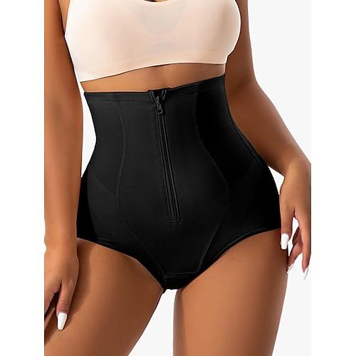 Damen Shapewear Formwäsche Kurz Hohe Taille Einfach Elastischer Bund Weich Bequem Dehnbar Yoga Hautfarbe Dunkel Braun Schwarz Sommer Frühling Normale Passform
