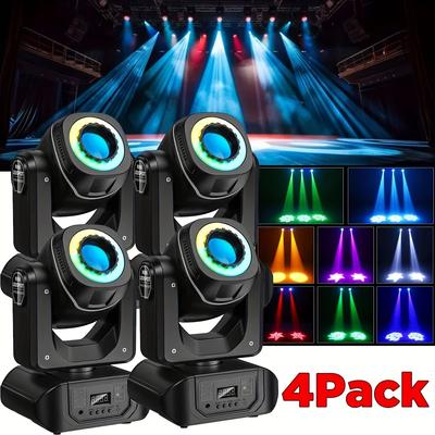 TEMU 4pack 120w Moving Head Stage Light Rgbw Led Beam 8gobo Dmx Spot Light Dj Disco Club