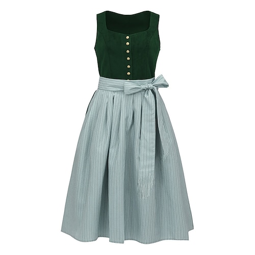 Karneval Oktoberfestbier Kleid Dirndl Trachtenkleider Dienstmädchen Bayerisch Deutsch Wiesn Damen Karneval Bier Festival Stoff im traditionellen Stil Kleid Schürze Image