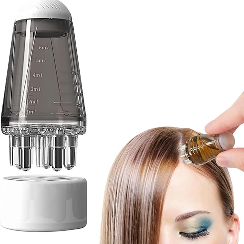 Kopfhaut-Applikator-Massagekamm für ätherische Öle, Spender für flüssiges Haarserum, Anti-Haarausfall-Kopfhautpflege-Tool, tragbares Mini-Massagegerät für Haarwachstum Image