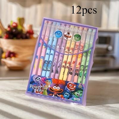 TEMU 6pcs/12pcs Inside Out Erasable Pens, Design, Medium Tip, Plastic Material, Perfect Birthday Gift, Graduation Gift | Pen | Plastic Structure Pen Image