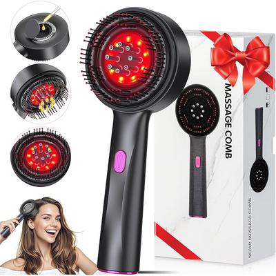 TEMU Electric Scalp Massager With Removable Hair Oil Applicator Ems Vibration Red Light Image
