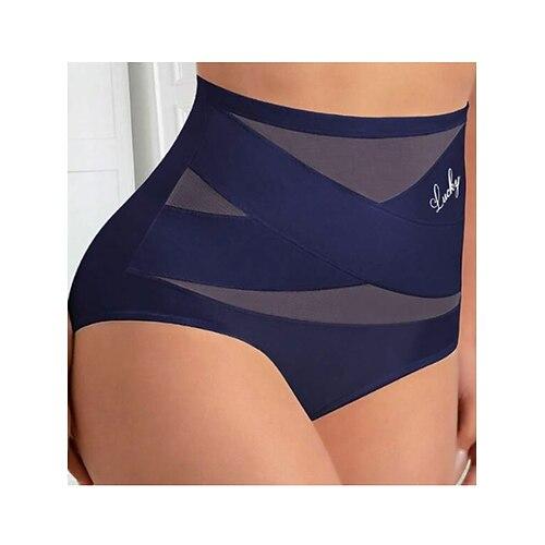 Damen Shapewear Formwäsche Hoch tailliert Kurz Hohe Taille Einfach Elastischer Bund Weich Bequem Dehnbar Yoga Karminrot Azurblau Violett Schwarz Sommer Frühling Schmale Passform