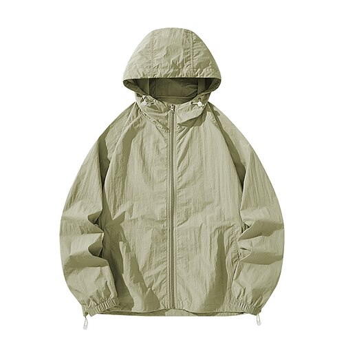 Herren Damen Unisex Laufjacke Outdoorjacke Vollreißverschluss Langarm Oberbekleidung Sportlich Sommer Frühling Einfarbig Sonnenschutz Schnelltrocknend Leicht UV-Kühlung Tennis Golfspiel Laufen Image