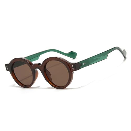 MYSXSWHL Outdoor Sunglasses Men's Round Retro Glasses Women's UV400,green brown,sunglasses