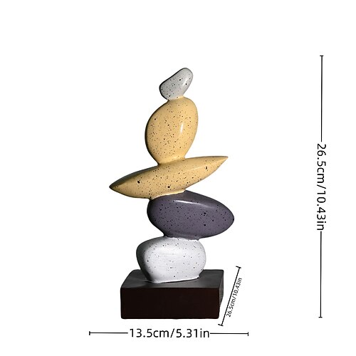 Ornamento decorativo in resina Feng Shui, statuina moderna per ingresso Pietra che rotola porta fortuna, scultura minimalista per la casa, regalo di inaugurazione della casa per soggiorno o ufficio