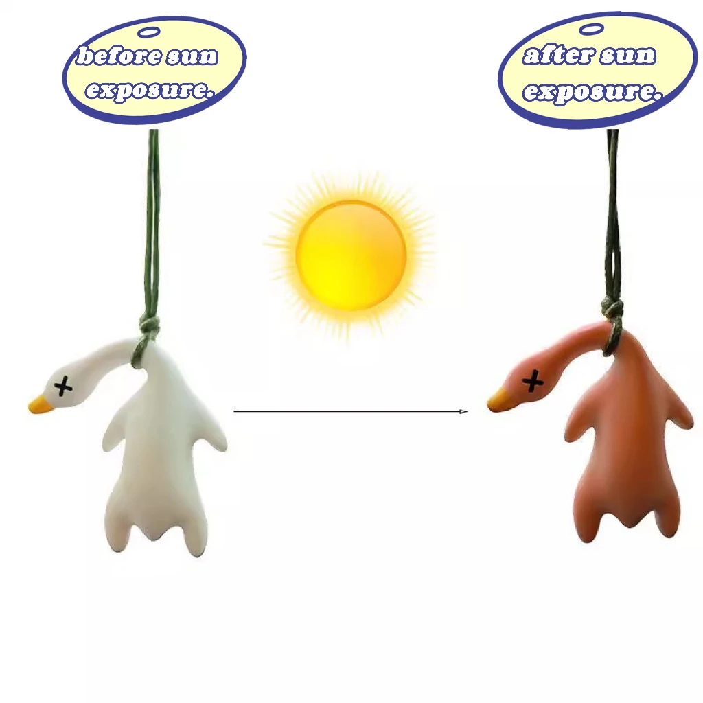 Auto montiert Farbwechsel Braten Ente Auto Ornament Braten Ente Anhänger Schaukel Ente Auto Dekoration Ente Zubehör Auto Spiegel Image