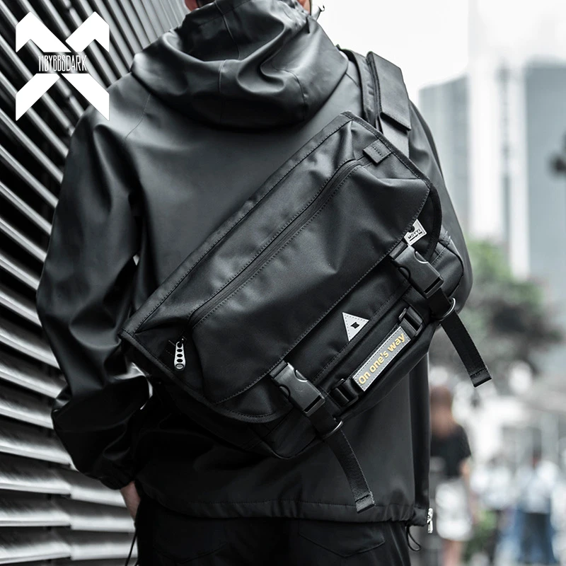Herren Messenger Bag Street Trendy Taktische Schultertasche Wasserdichte Taschen Hip Hop Streetwear Tasche Oxford Tasche