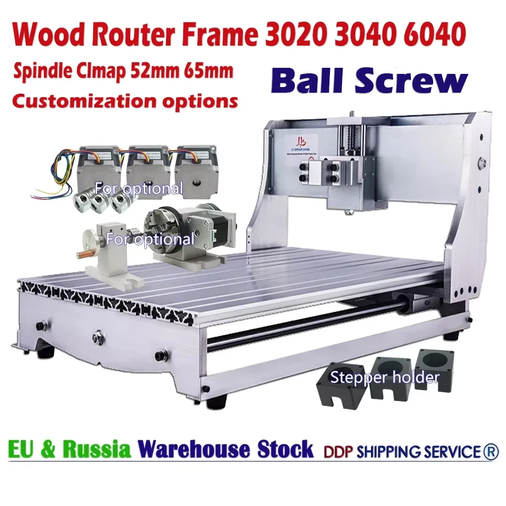 Holz-CNC-Fräser-Rahmensatz 3020 3040 6040 Kugelumlaufspindel 3–4-Achsen-Gravur- und DIY-Fräsdrehmaschine für die persönliche Hobby zu Hause Image