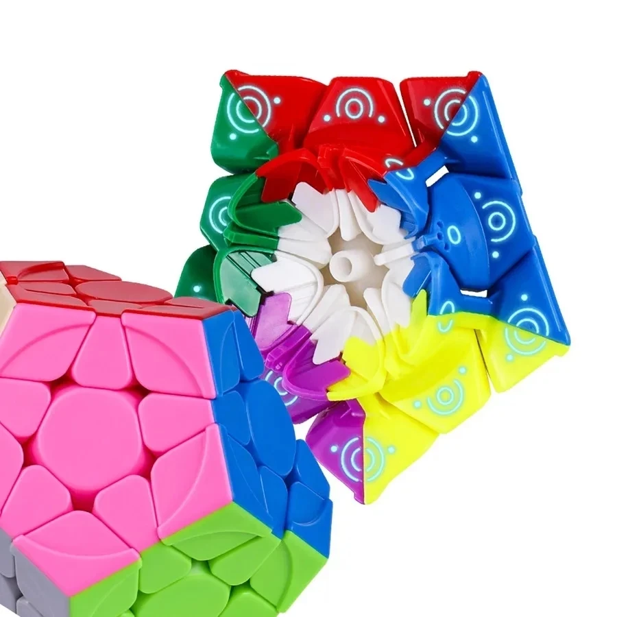 QiYi QiHeng 3x3 Megaminx Serie Schwarz/Aufkleberloser magnetischer Magic Speed Cube Stickerless Professionelles Cubo Magico Puzzlespielzeug Image