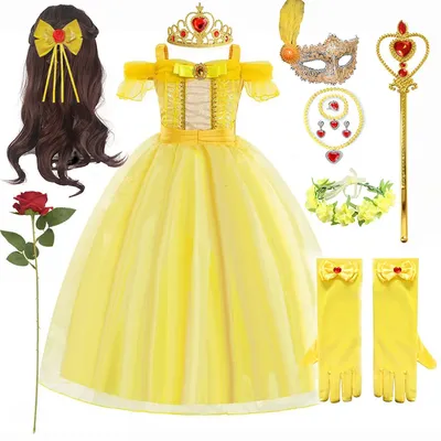 Halloween-Kostüm für Mädchen kreative niedliche Cartoon Prinzessin Cosplay Belle Dress Up Kostüm für Image