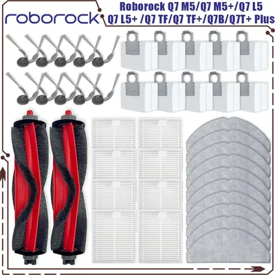 Roborock Q7 M5 / Q7 M5+ / Q7 L5 / Q7 L5+ / Q7 TF / Q7 TF+ / Q7B / Q7T+ Plus Teile Hauptbürste Filter Mopp Tuch Staubbeutel Image