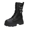 Hohe Qualität Weiches Leder Plattform Frauen Stiefeletten Gothic Stil Coole Frauen Kampf Stiefel Neue Straße Frauen Schuhe Für Sommer