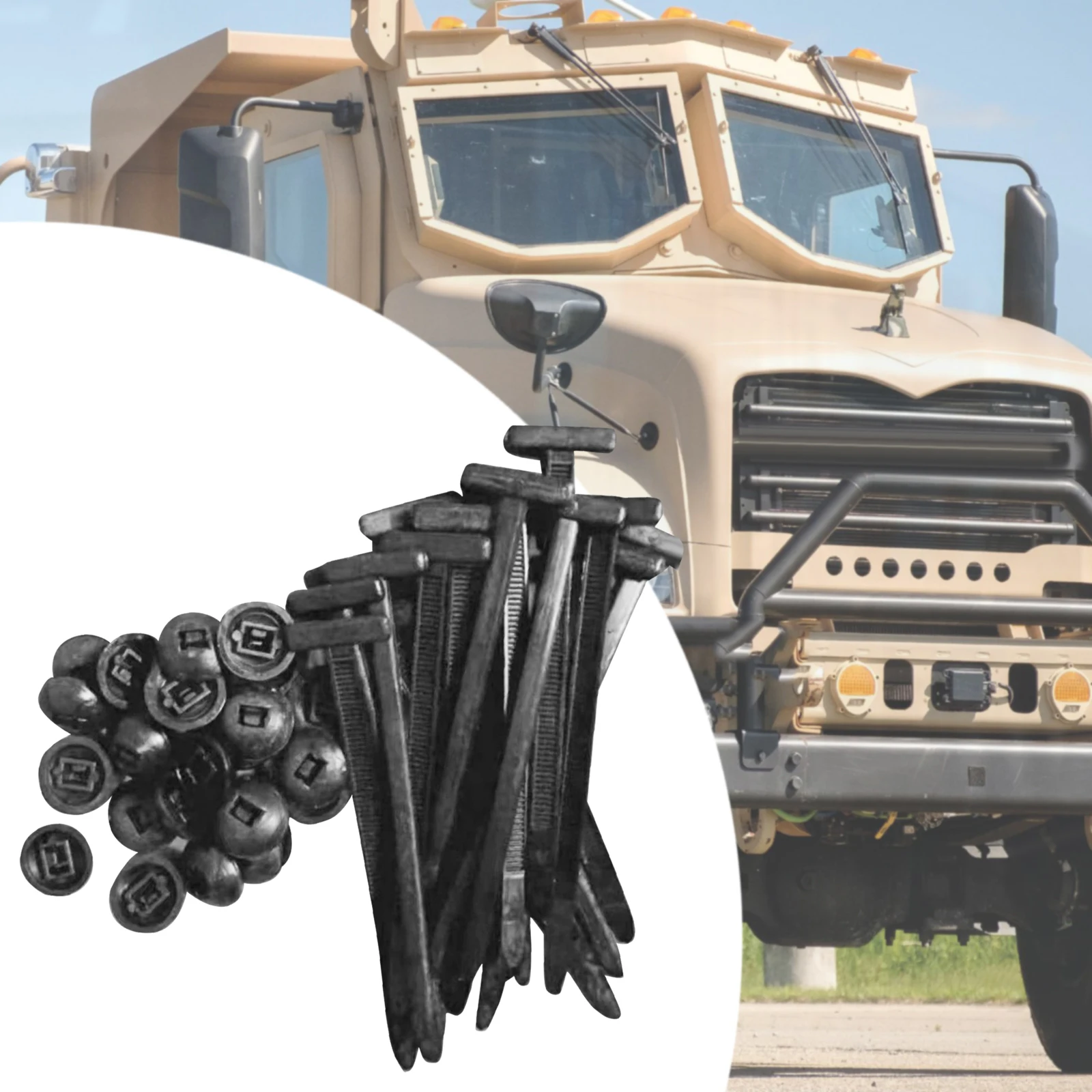 20 Stück selbstsichernde Nylon-Schnallen für die Automobilindustrie, Nylon-Kabelbinder, Befestigungsgurt, robuste Auto-Bindeschnalle, Kabelbinder