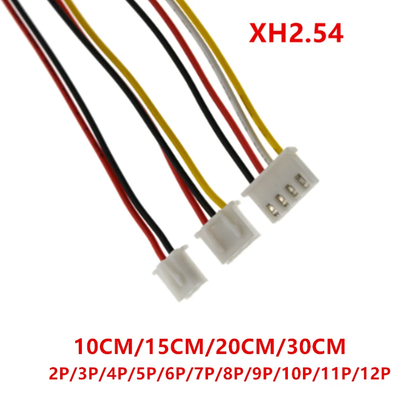 10 Stück JST XH 2,54 mm Drahtfarbe Kabelstecker 2/3/4/5/6/7/8/9/10/11/12 Pin XH2,54 Pitch Stecker 10 cm 15 cm 20 cm 30 cm Länge 26 AWG Image