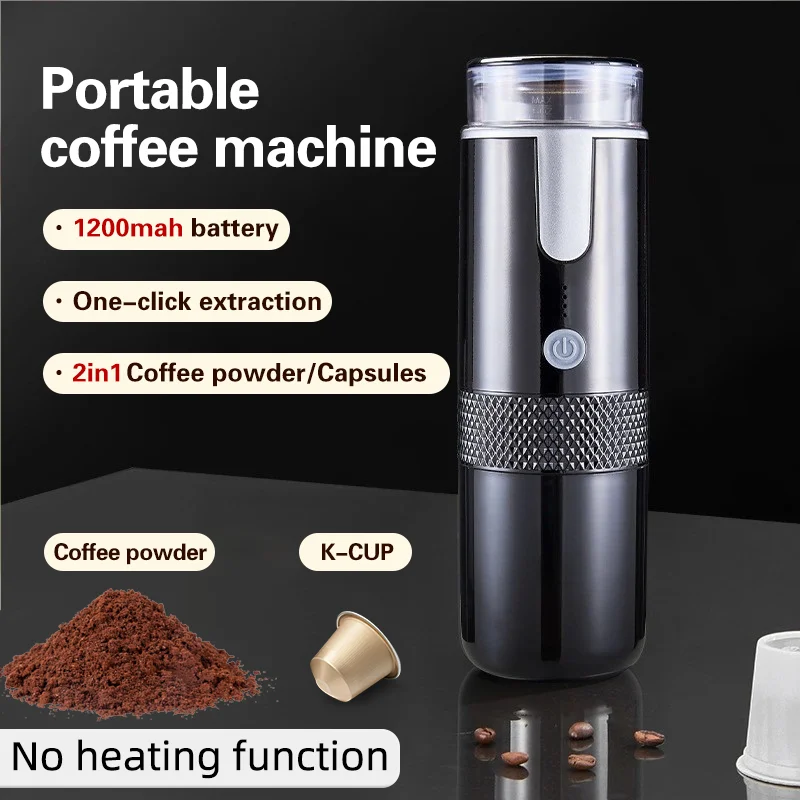 Cafetière électrique à capsules pratiques, cafetière moulue, cafetière de voyage et de Camping pour café moulu et Capsules KCUP