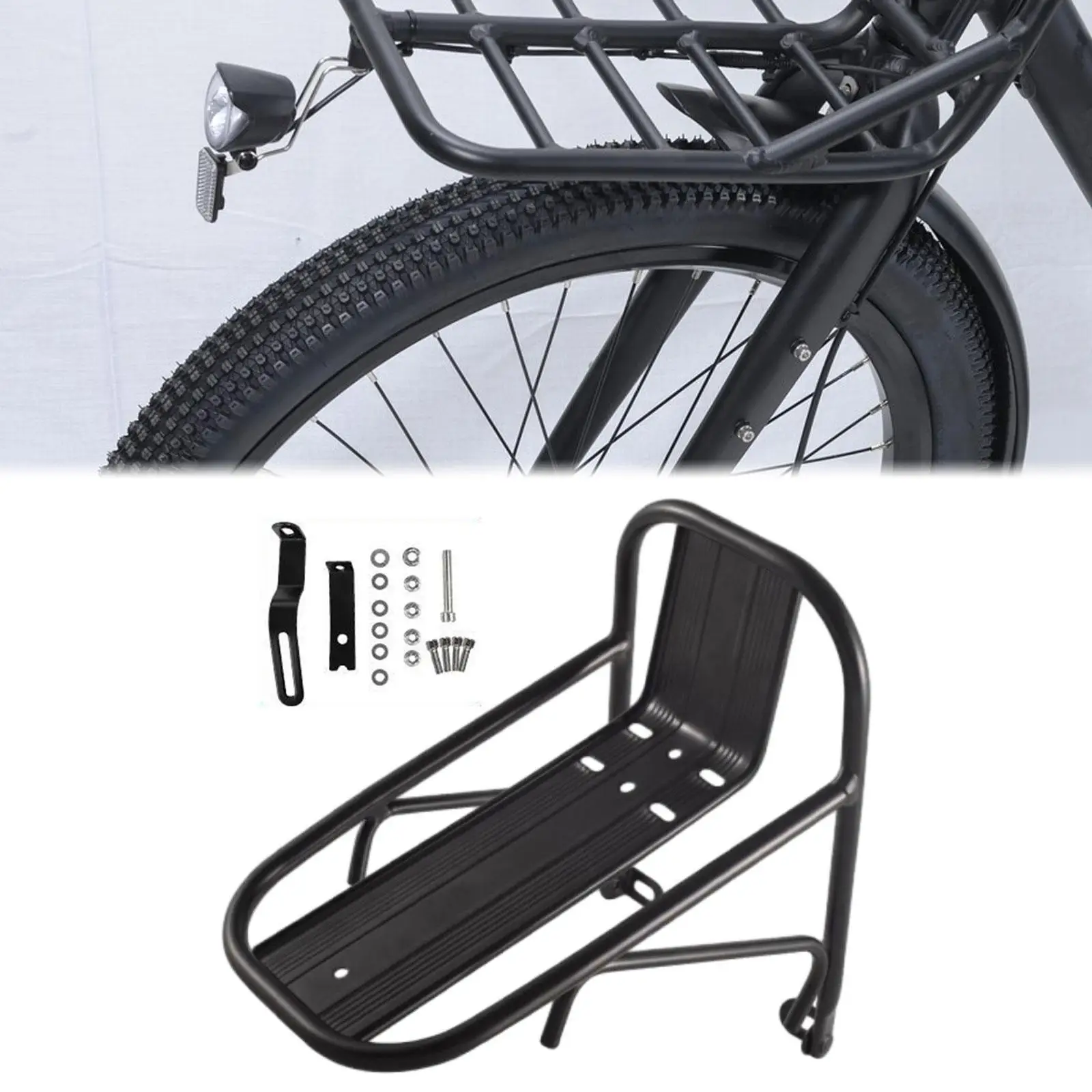 Fahrrad-Frontträger, stabiler Fahrrad-Front-Gepäckträger für Touren, Reiten, Einkaufen Image