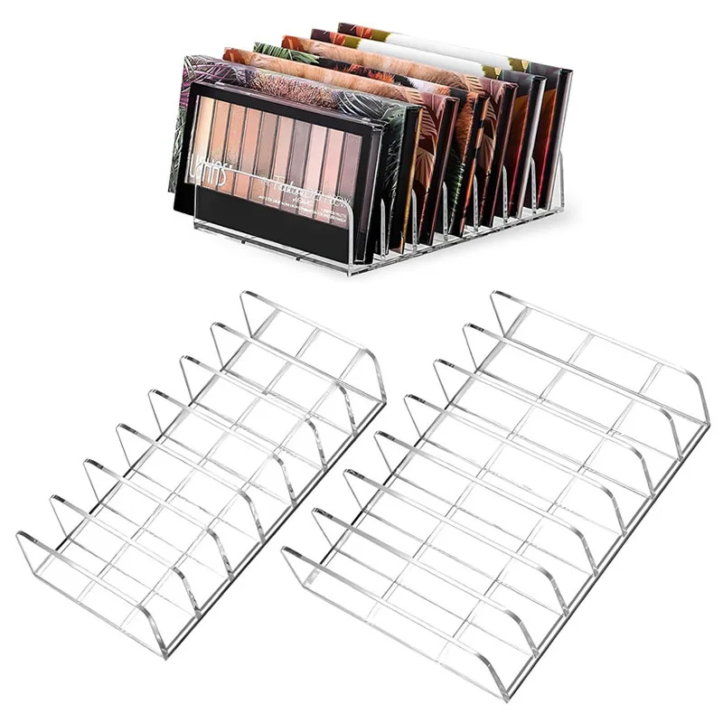 Organisateur de maquillage de Palette de fard à paupières en acrylique, organisateur de Palette de maquillage à 7 sections, support de rangement de cosmétiques pour Palettes de fard à paupières