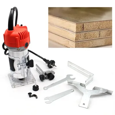 1/4" 800W Manueller Holzfräser Holzbearbeitung 30000r/min Elektrischer Trimmer Einhandschneider Maschinen Power Zimmerei Werkzeug Combo Kit