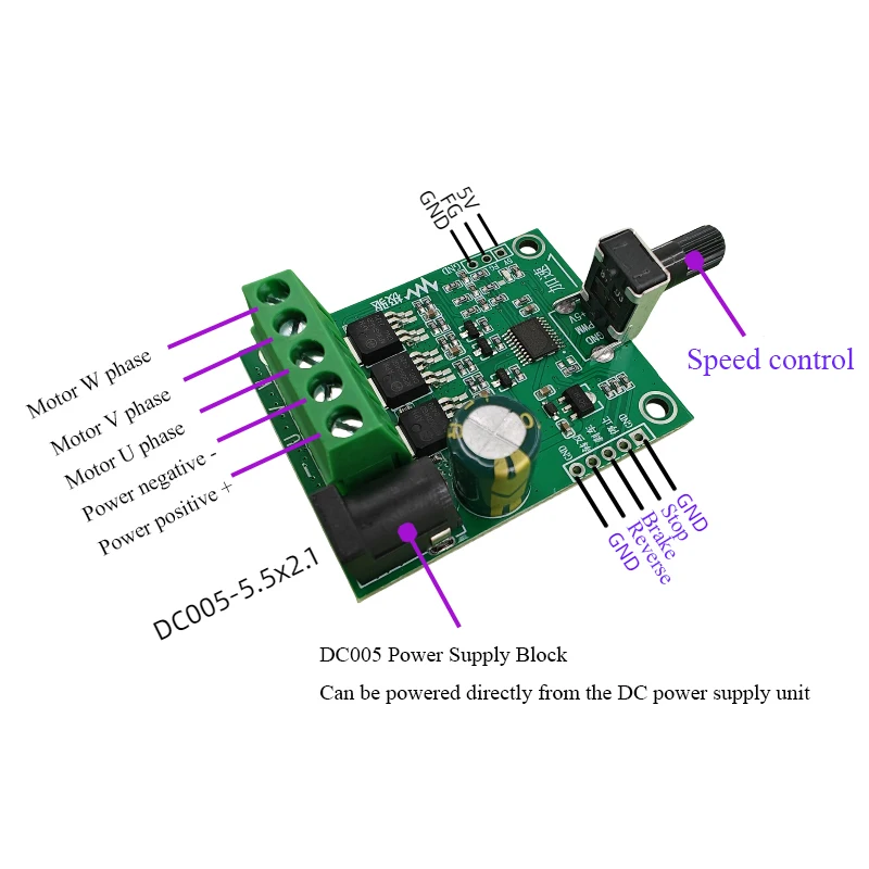 12V24V 50W 75W dreiphasiger DC bürstenloser Motor Treiberplatine ESC Festplatte Lüfter Motor Drehzahlreglermodul Image