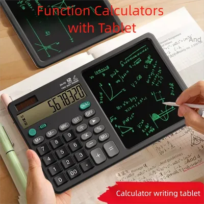 2in1 Scientific Calculator Foldable Portable Function Calculators with Tablet Large Screen Display Erasable