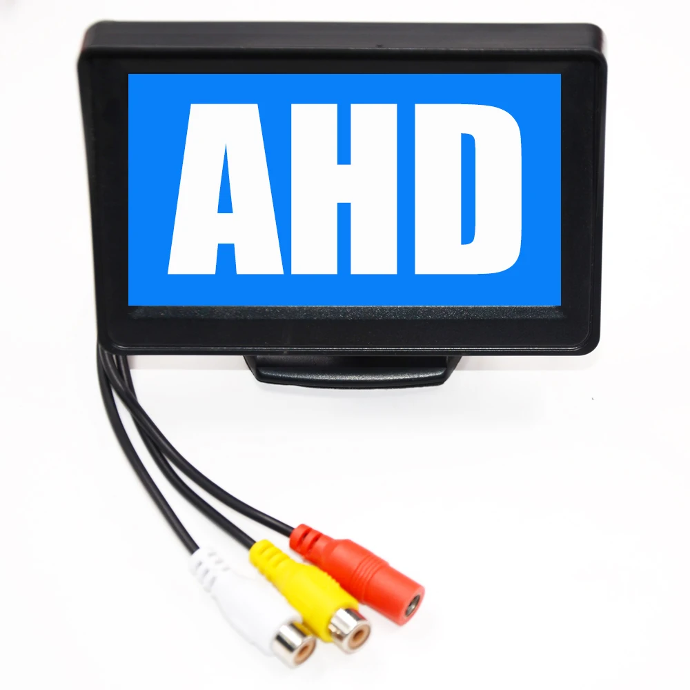 Backup-Packing-Bildschirm 4,3-Zoll-AHD-Automonitor mit Rückfahrkamera – 800 x 480 Auflösung, kompatibel mit 720P/1080P AHD/CVBS-Autokameras Image