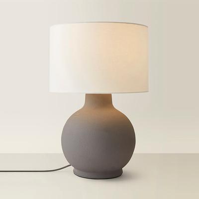 Hand Finished Ceramic Stoneware Table Lamp with Linen Shade