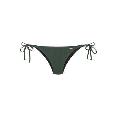 Bikini-Hose COPENHAGEN STUDIOS "Nela", Damen, Gr. 34, N-Gr, grün (dunkelgrün), Rippware, Recycling-Polyamid, unifarben, strukturiert, Badehosen, mit seitlichen Bändern Image