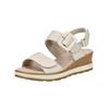 Keilsandalette CAPRICE "Caprice Sandalen Nubukleder", Damen, Gr. 36, weiß, Nubukleder, casual, Schuhe