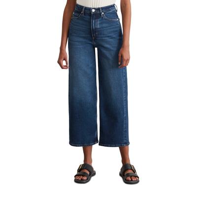 Weite Jeans MARC O'POLO "Tolva", Damen, Gr. 28, Länge 34, authentic schwarz sea blau wash, Denim/Jeans, Obermaterial: 90% Baumwolle, 9% Polyester, 1% Elasthan, casual, Jeans, High Waist, Wide Fit, in Culotte Form Image